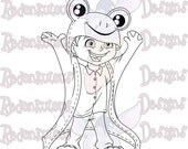 Digital Stamp - Ribbit - Boy - Digital Image