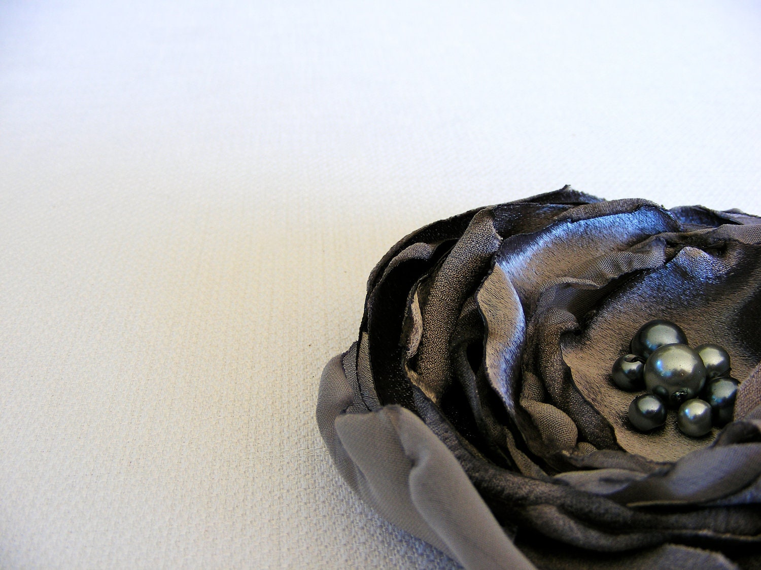 Hair Clip Gray Silver Brooch Fascinator Pin Bridal, Fall Wedding Accessory