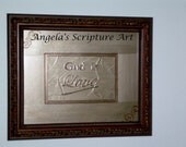 Framed Bible Verse  "God is Love" Scripture Art