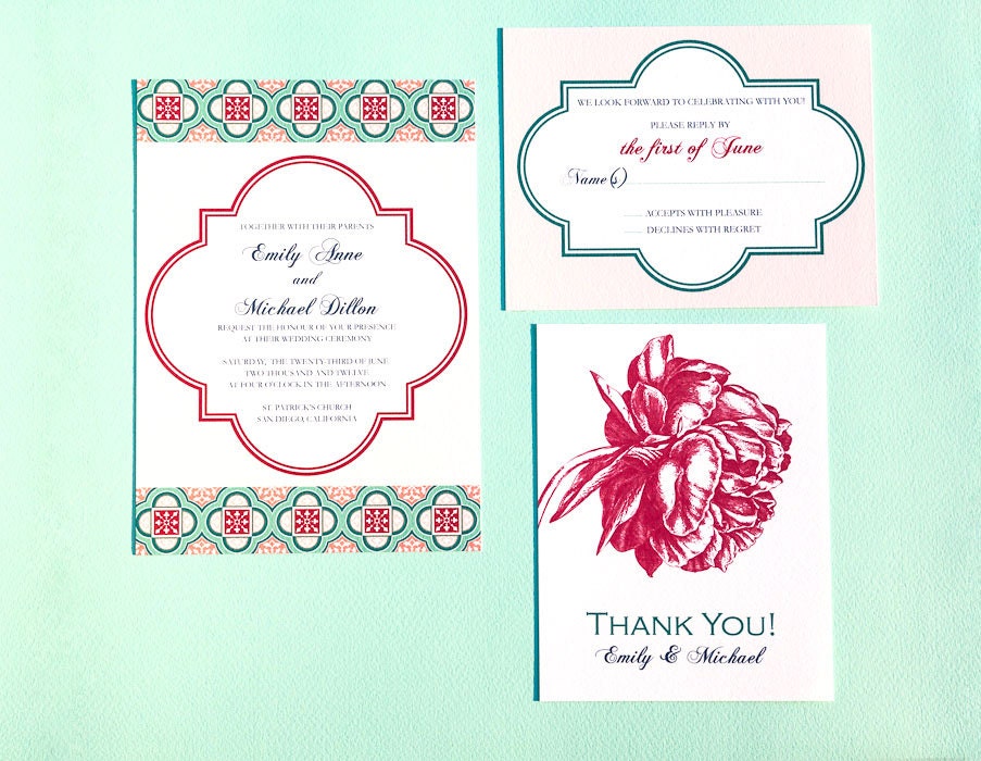 Printable Spanish Tiles Wedding Invitation