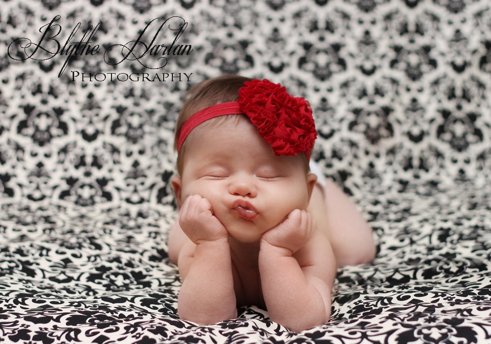 Baby Girls Headbands... Newborn Headbands... Red Heart Headband