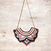 Butterfly knitted necklace - Bright Coral