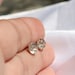 Tiny stud earring - Gold post earrings, dark gray Swarovski crystal post earrings - 14k gold filled posts