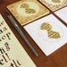 Jane Austen, set of 3 small handmade cads, Pride and prejudice, calligraphy (4x4 inches)