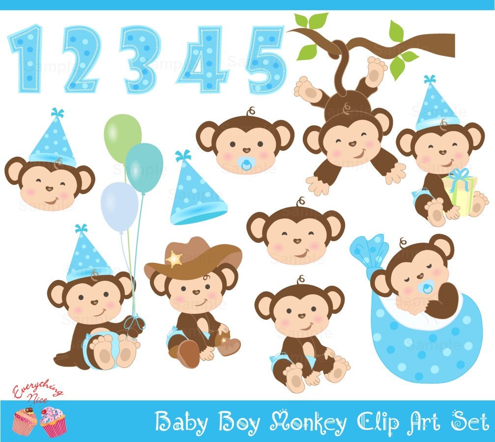 monkey clip art baby shower - photo #13