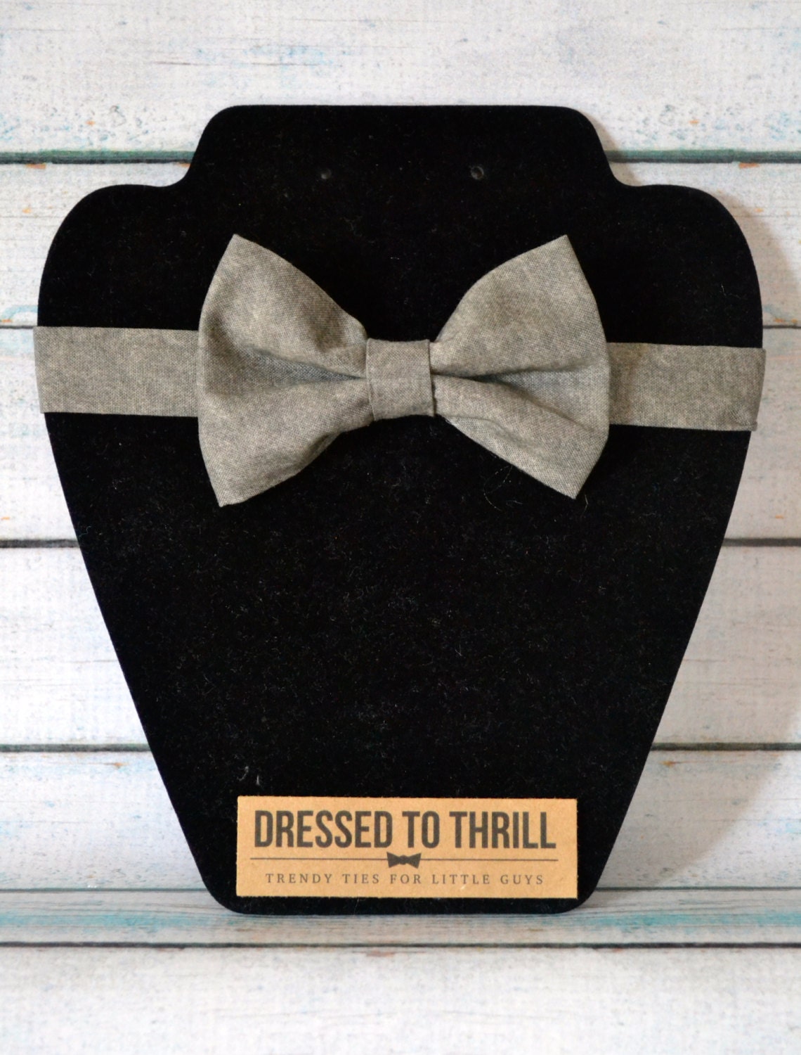 Charcoal Smoke Grey Gray Hipster Adjustable Baby / Toddler / Child Bow Tie