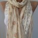 Romantic Scarf - Vintage style - Elegance Scarf with Lace Edge....
