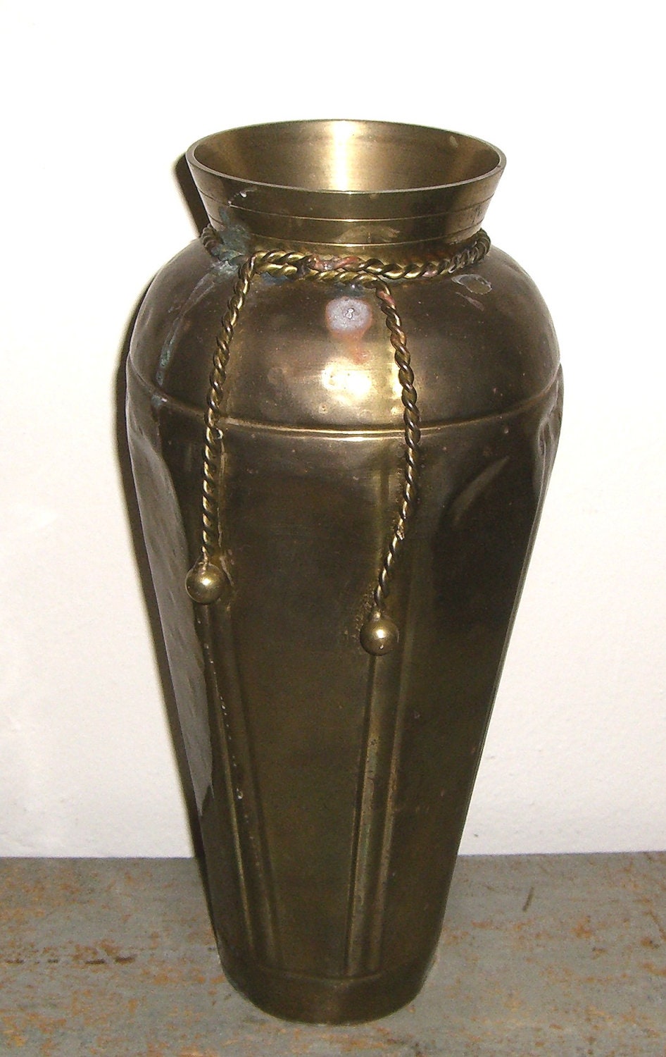 Vintage Vase Brass Tall Vase Large Vase Brass Vase by TheBackShak