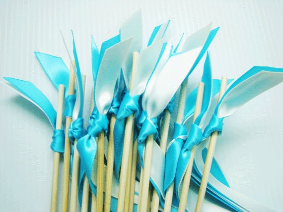 150 Wedding Wands 2 satin ribbons no bell ribbon wands ceremony wands ...