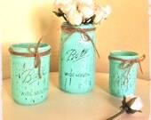 Turquoise Ball Mason Jar Set