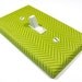 Bright Chartreuse Green Chevron Herringbone Light Switch Cover Zig Zag Modern Home Decor Switch Plate Switchplate