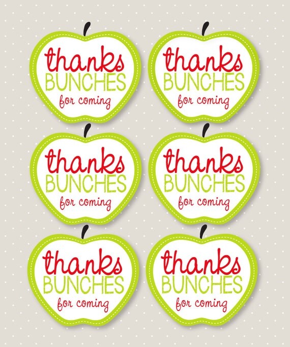Apple Party PRINTABLE Birthday Favor Tag by Love The Day Il_570xn