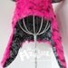 Fuzzy Monster Aviator hat: "Pink Leo" Plushie with Gothic Silver Spider lining