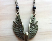 Flying Phoenix with Obsidian Necklace