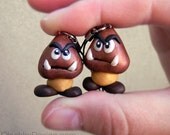 Goomba Phone Charm Nintendo Super Mario Polymer Clay, Mario Bros