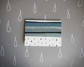 spring notecard set of 4 . rain storm blank note card .note card . stationery . cloud . water . blue and gray note card .