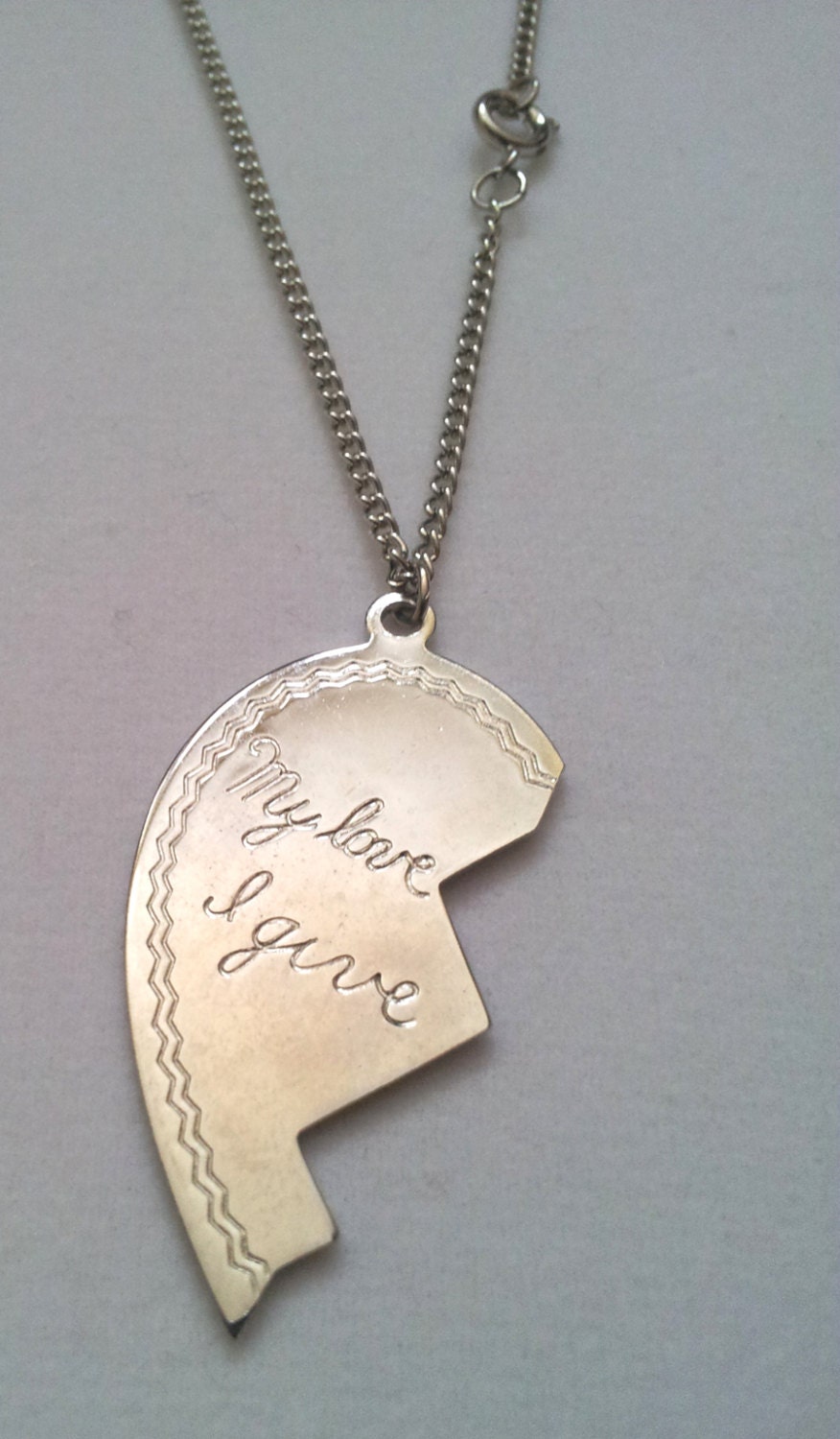My Love I Give Half Heart Necklace by on Etsy