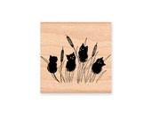 Kitty Cat Tails  -  wood mounted rubber stamp