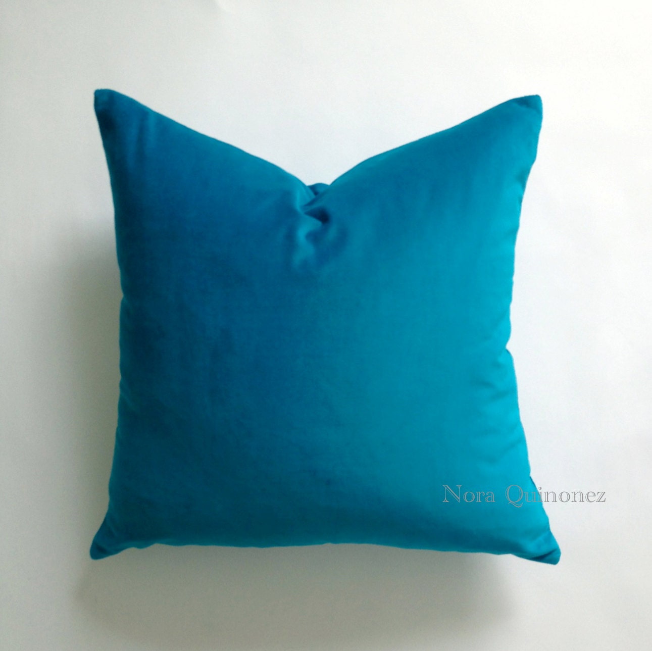 18x18 Turquoise Blue Decorative Throw Pillow Cover by NoraQuinonez