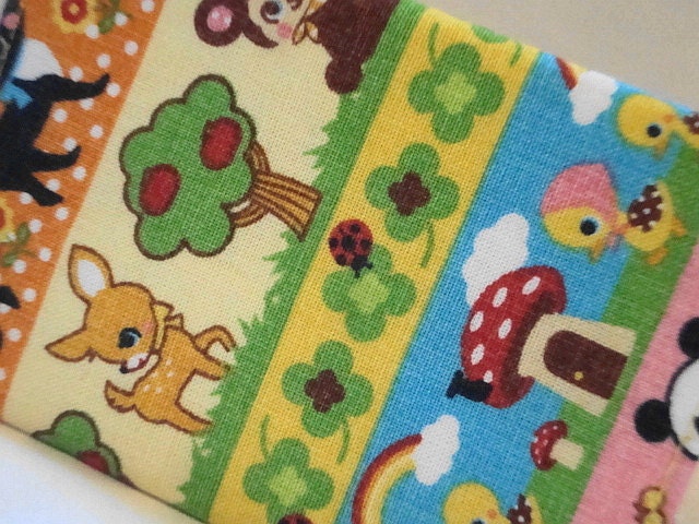 Small Composition Book/ Mini Notepad -- Baby Animal Stripe (Pink)
