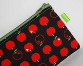 Kawaii Red Apple Zippered Pouch ---- Black (Camera / IPod / Cell Phone Case)