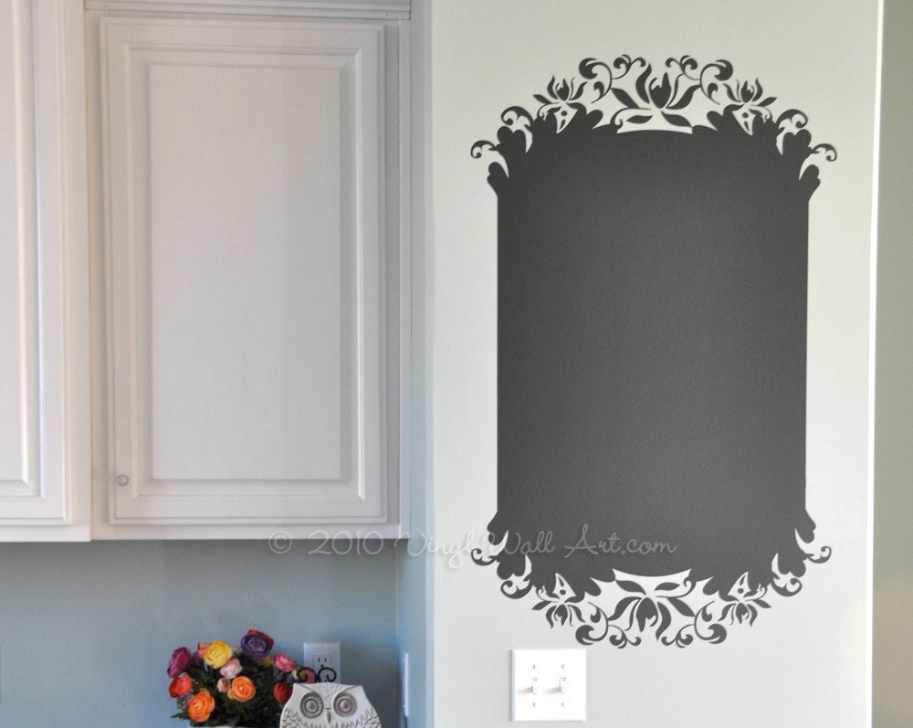 Elegant Chalkboard Vinyl Wall Decal, size LARGE -  Message Pad, Message Board, Chalkboard vinyl, Chalkboard decal, Chalkboard sticker