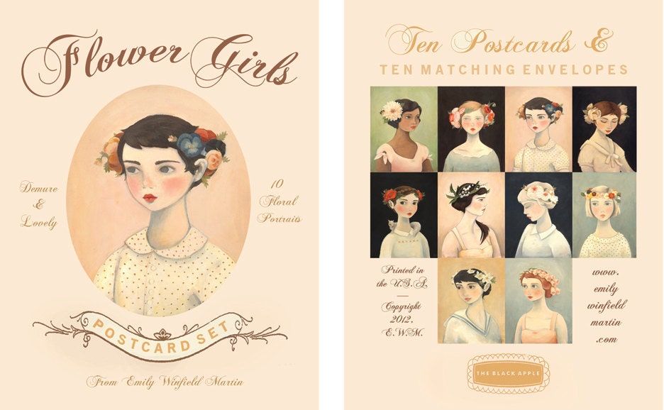 Flower Girls Postcard Collection from The Black Apple
