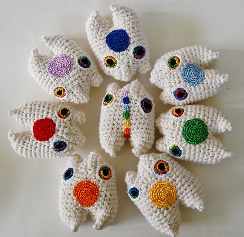 Chakra Mini Monster Set Crochet Amigurumi Plush - Made To Order