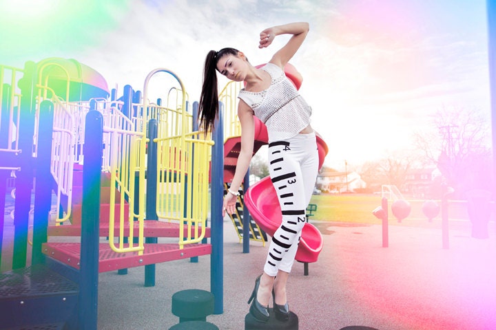 Limited Edition New York Couture Ring Around the Rosie PLAYGROUND Collection MEASURING TAPE Leggings