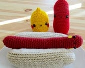 Hot Dog, Ketchup and Mustard Plush Set
