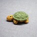 Magnet - Timid Turtle (green) - Knitted and Crocheted