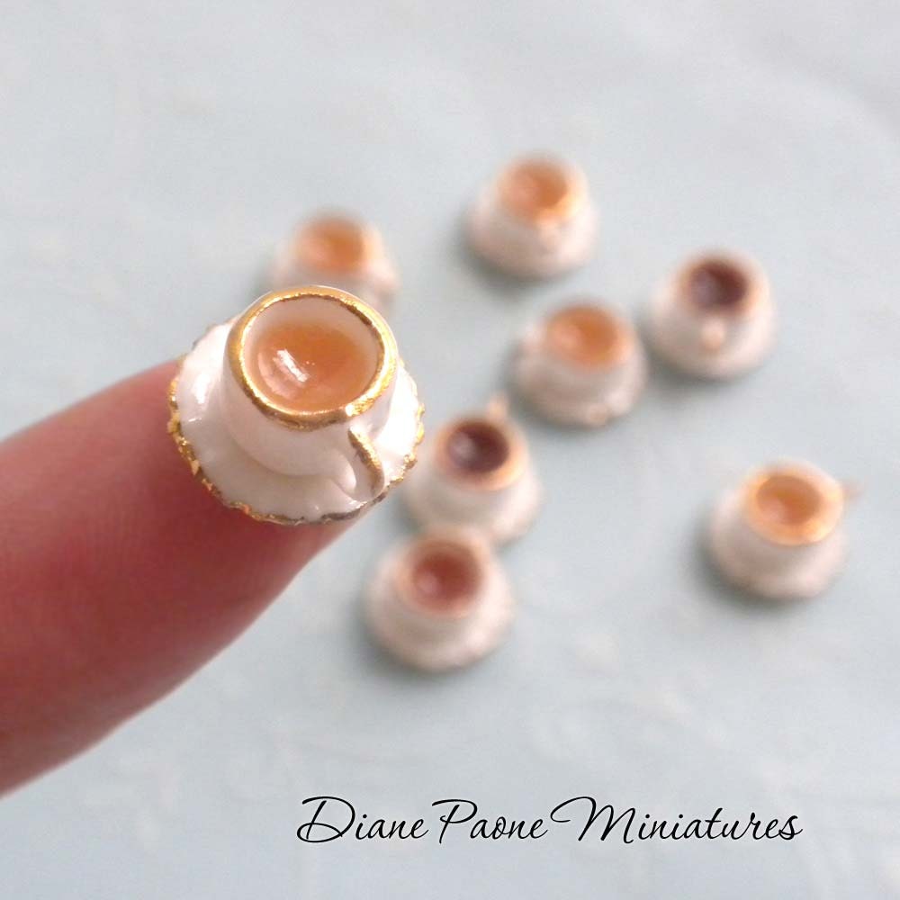 2 Cups of TEA - Dollhouse Miniature Food by IGMA Artisan Diane Paone