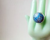 MID MAY SALE vintage glass blue small farrah