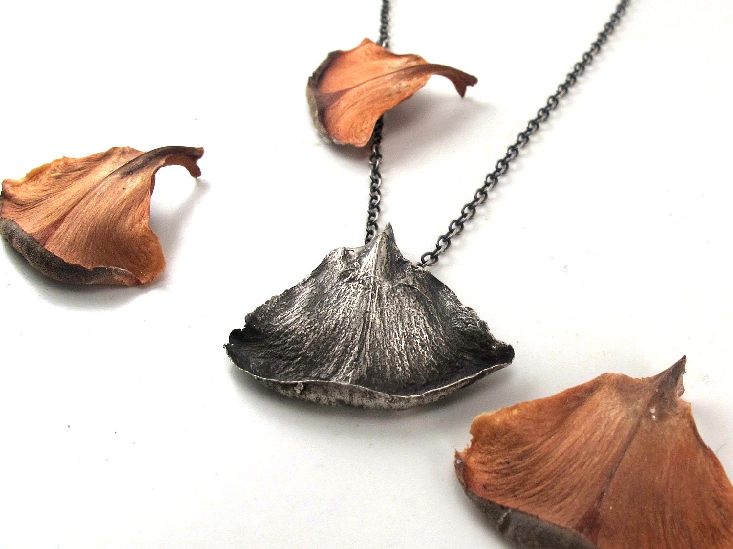 Sterling Silver Pinecone Petal Necklace - rubygirl