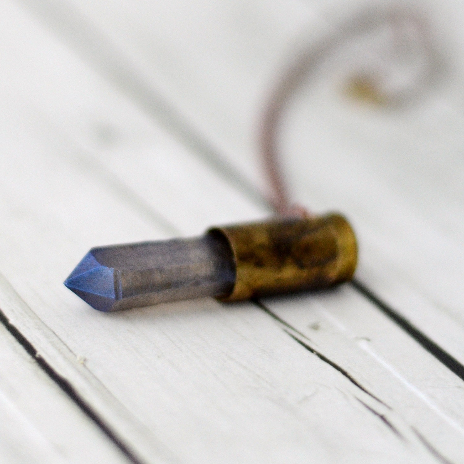 Metallic Purple Faux Quartz Wand Necklace