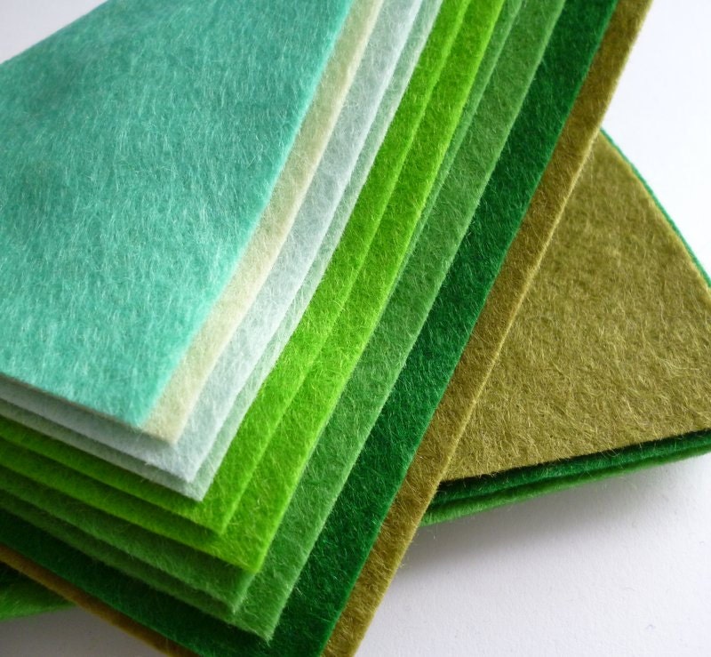 GREENS Premium Wool Blend Felt Pack 10x 6" squares