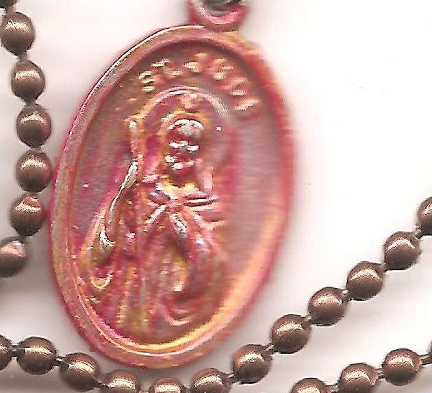 Patron Saint of Hopeless Causes, St Jude Patron Saint Medal on Antique Copper Colored Ball Chain