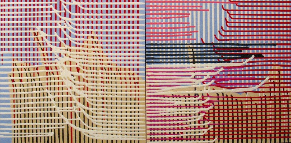 Original Paintings Abstract Acrylic Mixed Media Art Diptych by Aisyah Ang Size 20x40 inches