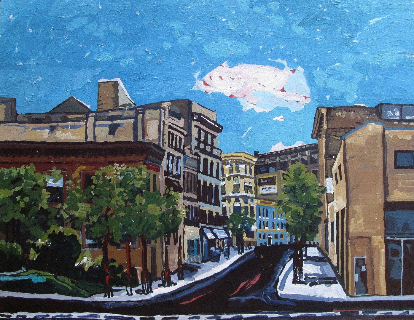 Winnipeg May, Original Larger Landscape Painting on Paper, Stooshinoff