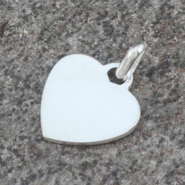 Thick Sterling Silver Heart Pendant - Hand Stamping Jewelry Supply