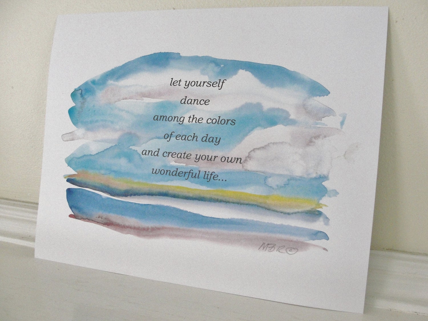 Inspirational Poster Print, Beach Landscape, Home Decor, Encouragement, Graduation, Birthday Gift 8 x 10