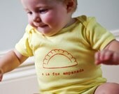 E is for Empanada Baby Onesie (Light Yellow) - Latin, Hispanic, South America, Argentina, Spain