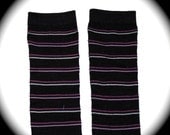 Black with Purple Stripes Leg Warmers one size fits 5 months to pre teen