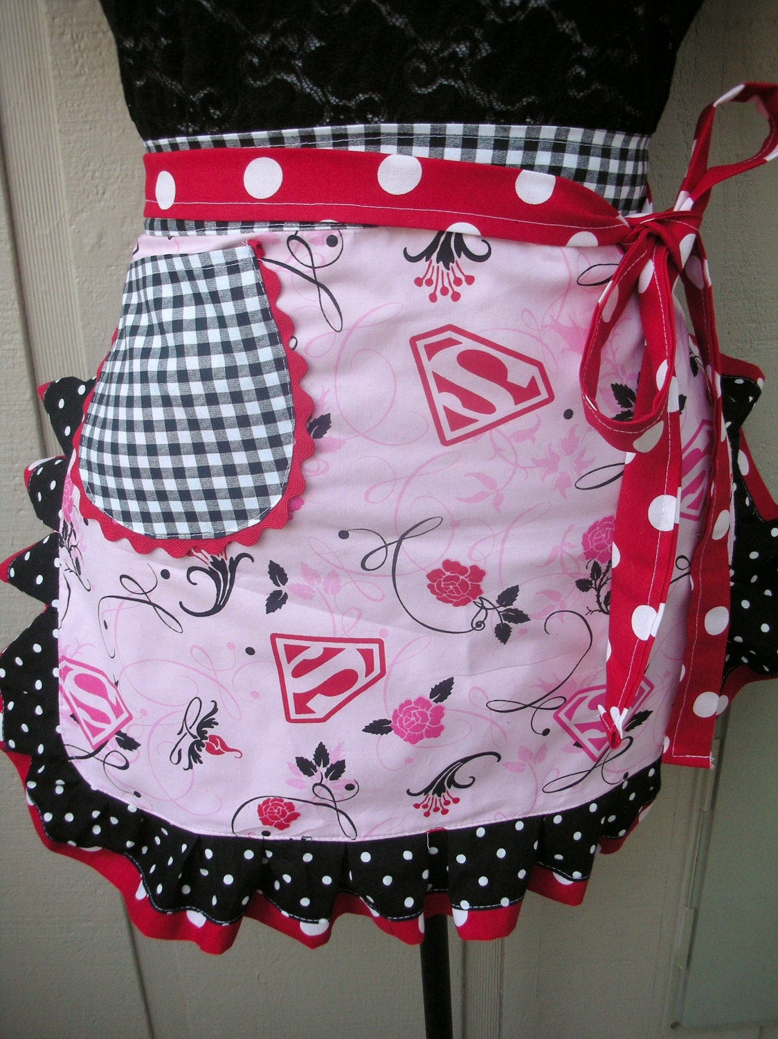 Aprons - Superwomen Half Aprons - Super Hero - Apron--Superwomen Hero Apron