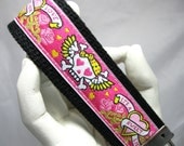 Wristlet Keychain Key Fob Tattoo Love in Pink