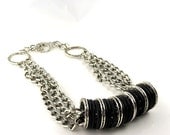 Hip stylish modern necklace. Silver, steel by Fashion Brand Faina. Reserved for Roxane.