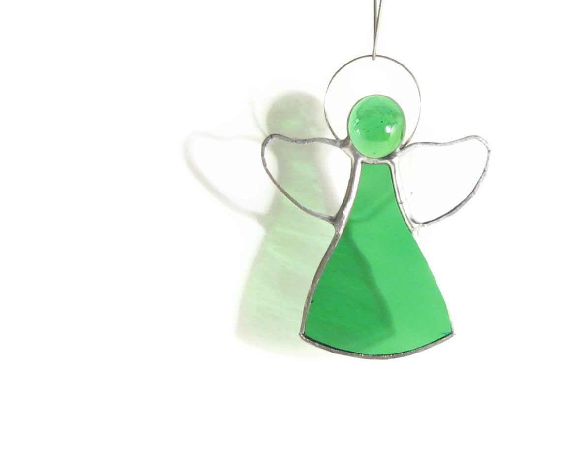 Green Little Angel Stained Glass Suncatcher