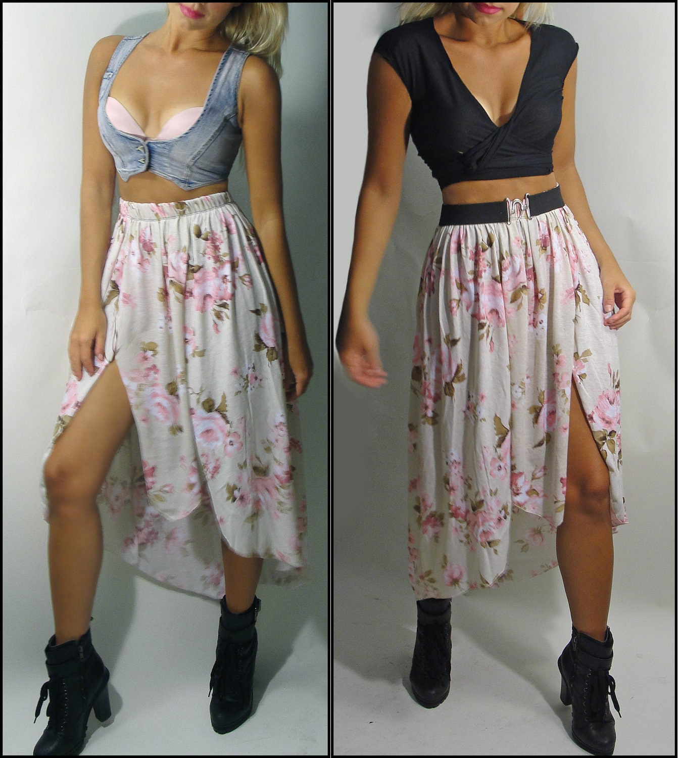 Venni Caprice Triple Split Front "Romance" Cascade skirt - only 2 available