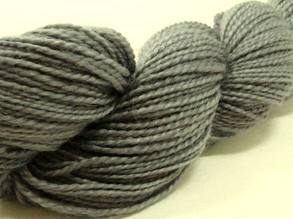 SALE Hand Dyed Mohair Merino Worsted Weight - Charcoal Semi Solid Knit with a Classic yarn