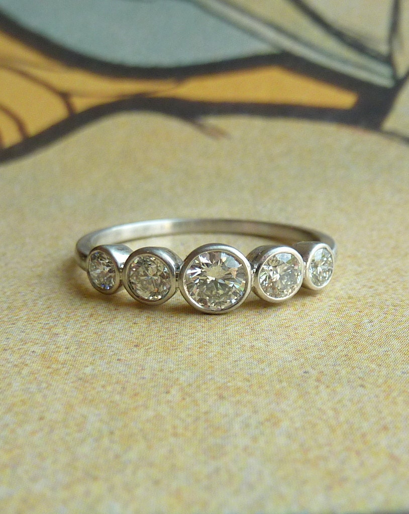 5 Stone Bezel Set Diamond Band